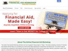 Tablet Screenshot of financialaidscholarshipworkshop.com